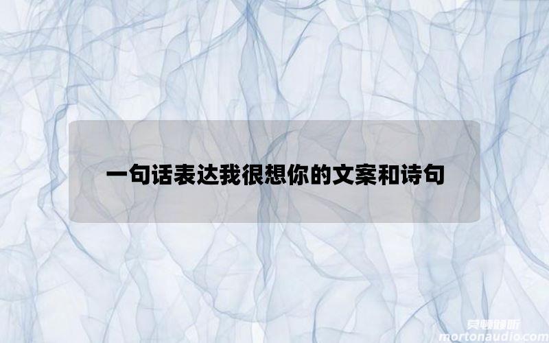 一句话表达我很想你的文案和诗句